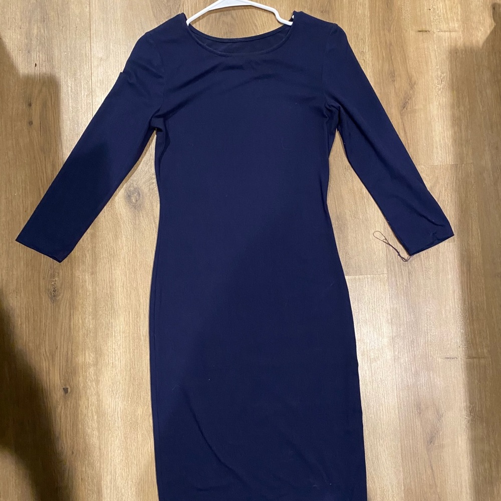 Navy Bodycon Midi Dress